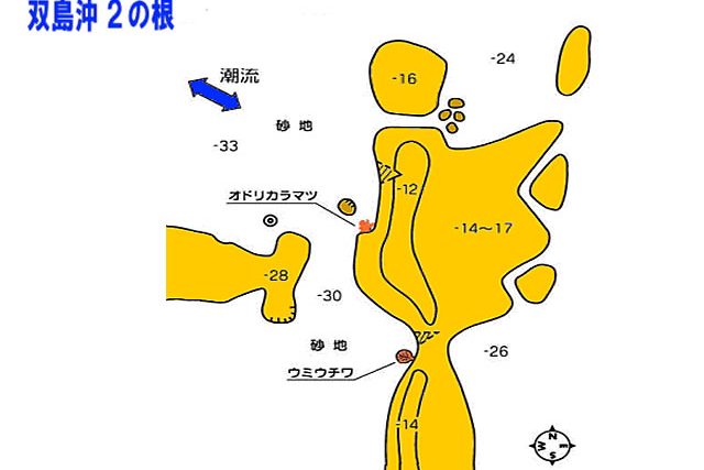 水中マップ／双島沖2の根